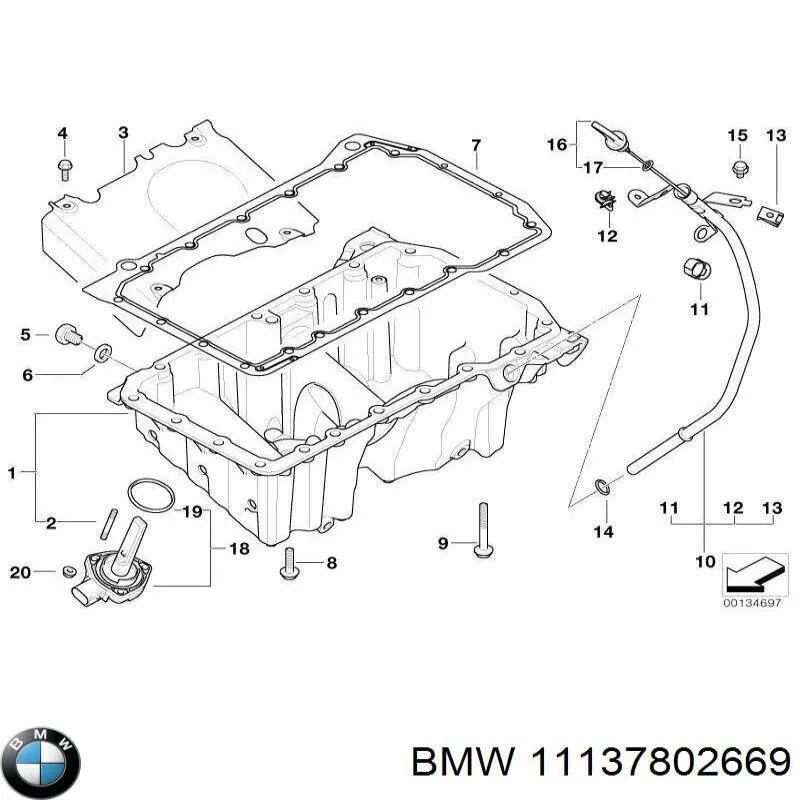 Compre 11137802669 BMW Vedante de panela de cárter do motor