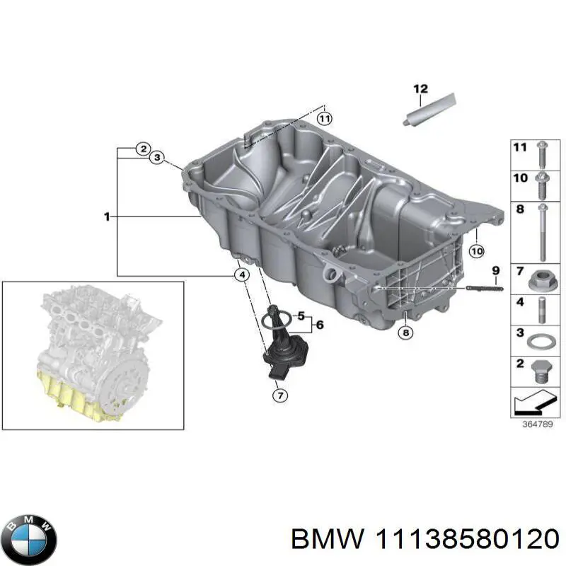 11138580120 BMW Panela de óleo de cárter do motor