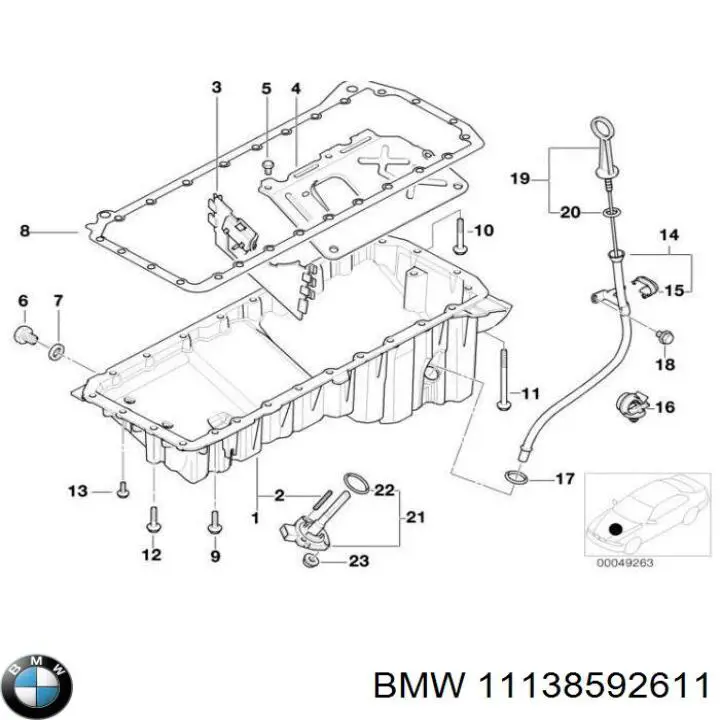 11138592611 BMW Parafuso de panela de motor
