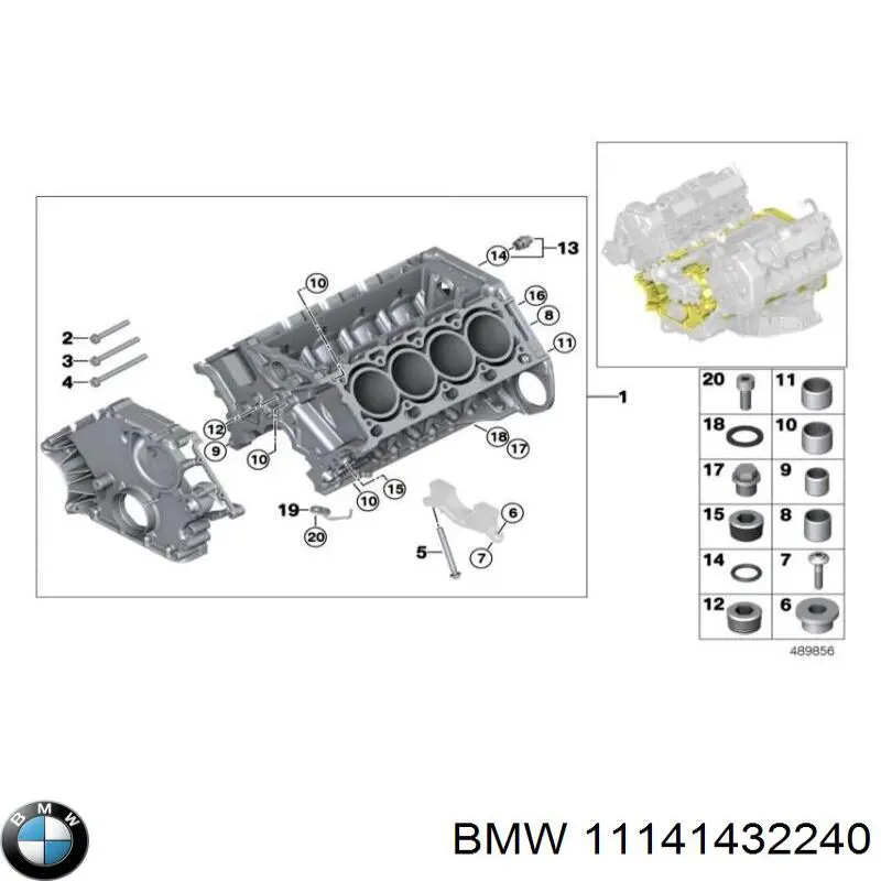 Compre 11141432240 BMW Vedante de tampa traseira do bloco de cilindros