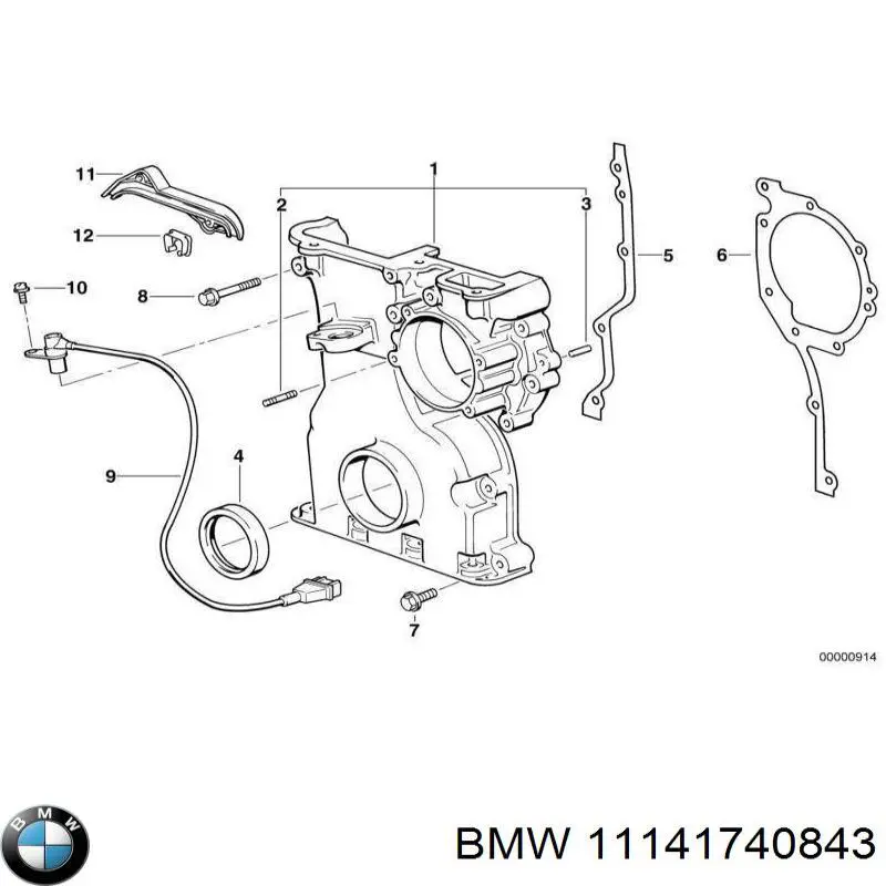 Vedante direito de tampa dianteira de motor BMW 11141740843 preço, a partir de 4,33 USD