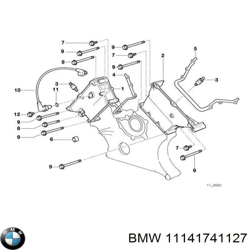 Vedante direito de tampa dianteira de motor BMW 11141741127 preço, a partir de 12,51 USD