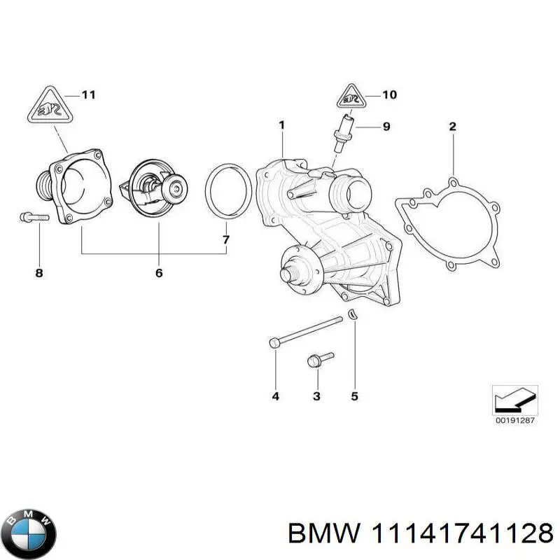 11141741128 BMW Vedante esquerdo de tampa dianteira de motor