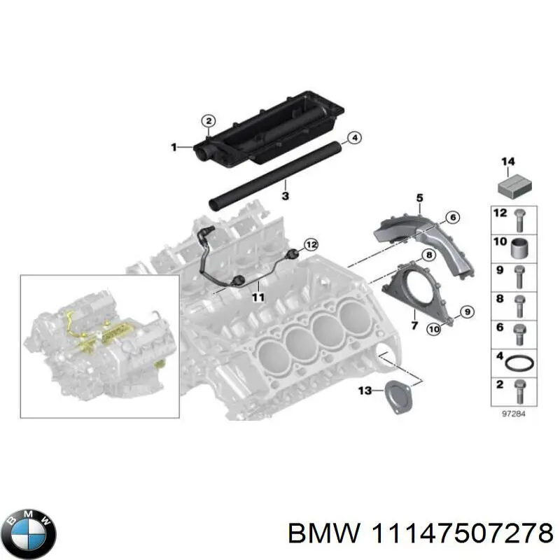 Compre 11147507278 BMW Tampa superior do bloco de cilindros