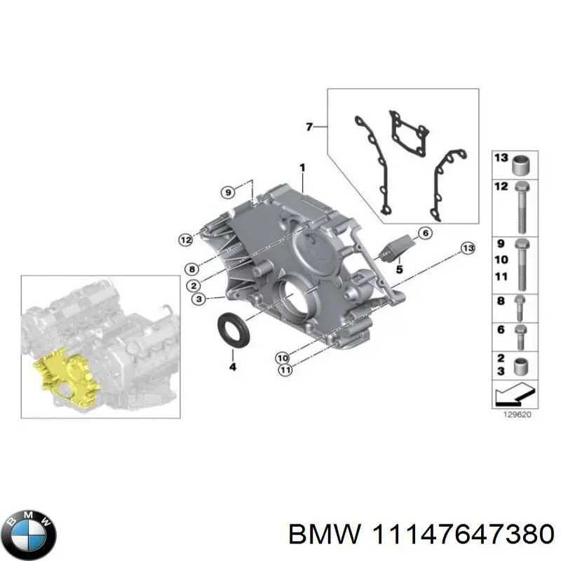 Vedação dianteira de cambota de motor BMW 11147647380 preço, a partir de 36,25 USD