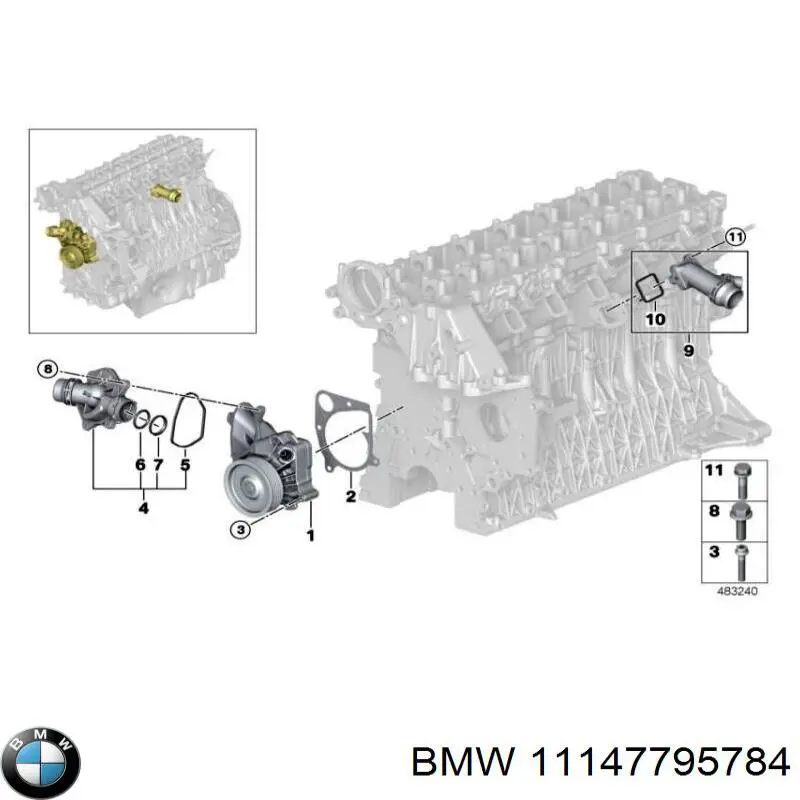 Compre 11147795784 BMW Vedante de adaptador do filtro de óleo