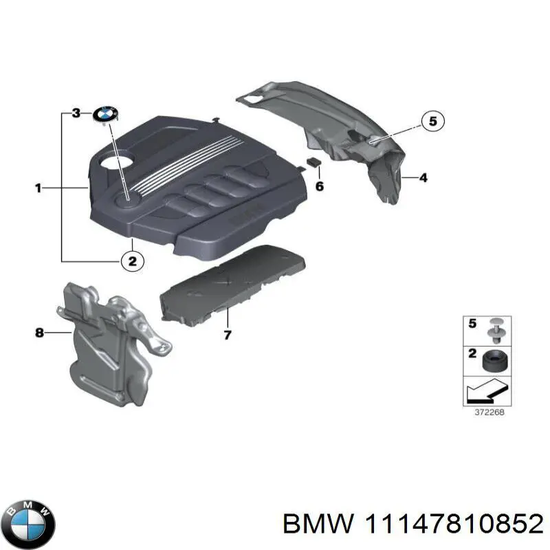 11147810852 BMW Tampa de motor decorativa
