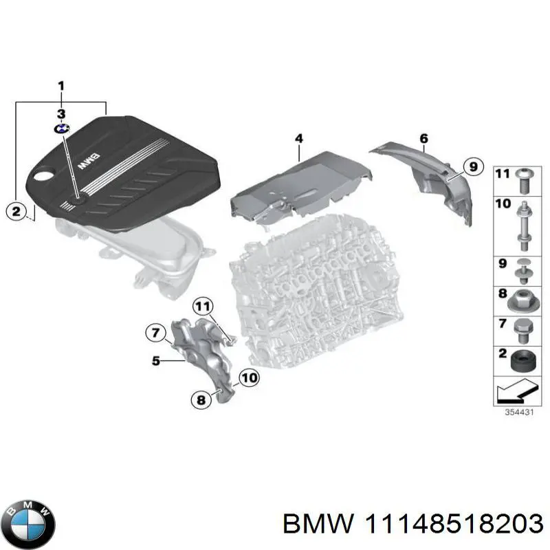 11148518203 BMW Tampa de motor decorativa