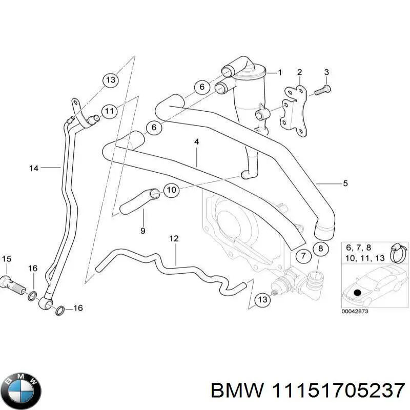 Compre 11151705237 BMW Válvula PCV de ventilação dos gases de cárter