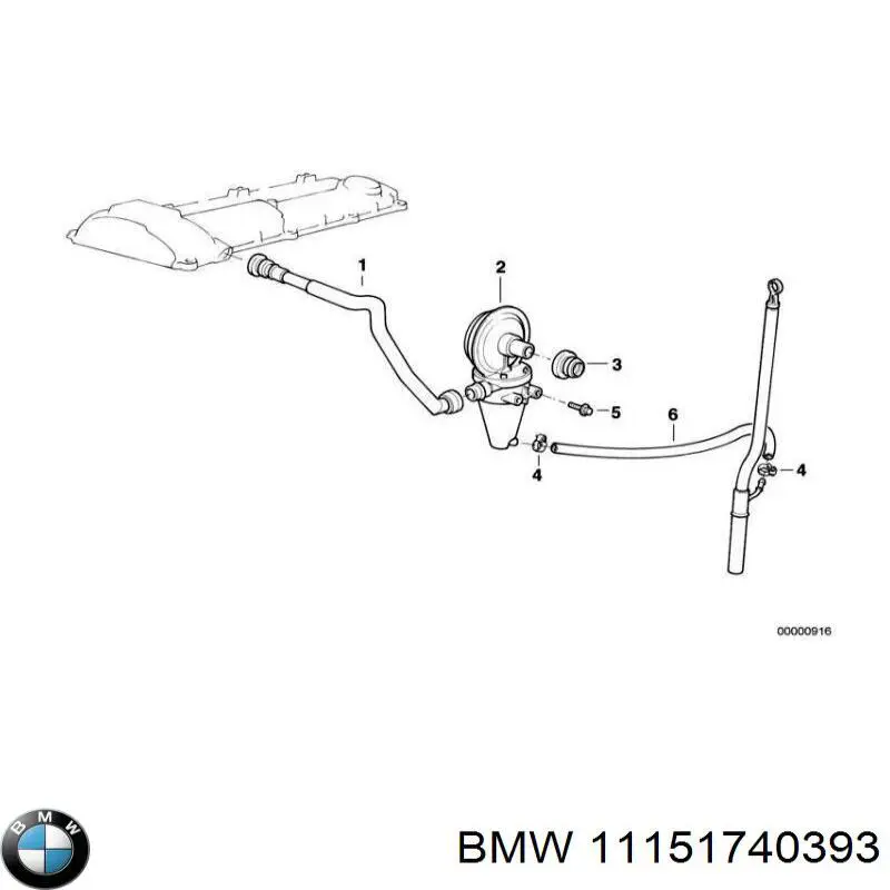 Cano derivado de ventilação de cárter (de separador de óleo) BMW 11151740393 preço, a partir de 8,86 USD