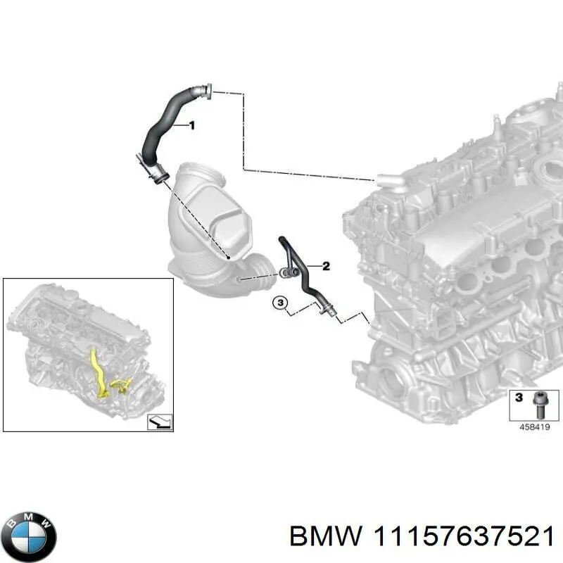 Cano derivado de ventilação de cárter (de separador de óleo) BMW 11157637521 preço, a partir de 64,92 USD