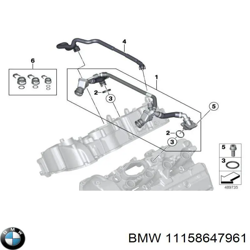 Compre 11158647961 BMW Cano derivado de ventilação de cárter (de separador de óleo)