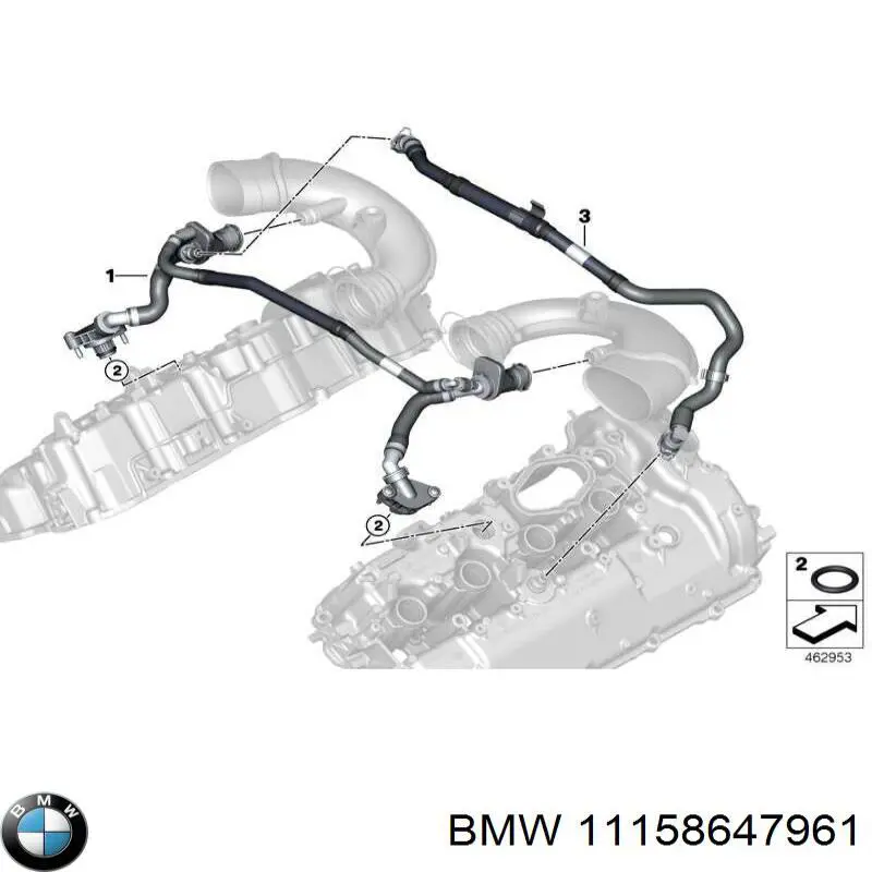 Cano derivado de ventilação de cárter (de separador de óleo) BMW 11158647961 preço, a partir de 119,66 USD