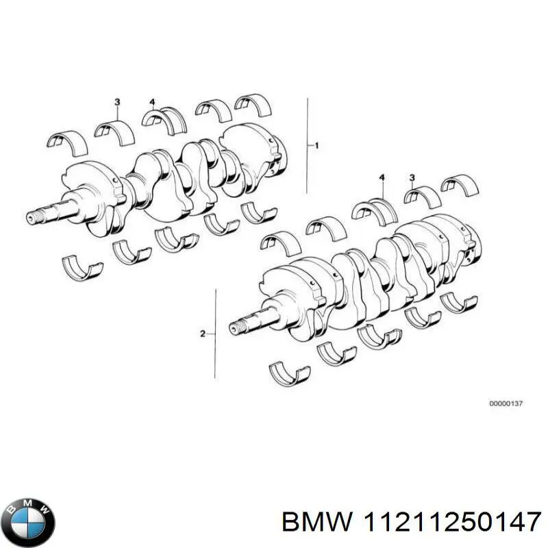 87800611 Kolbenschmidt Folhas inseridas principais de cambota, kit, 1ª reparação ( + 0,25)