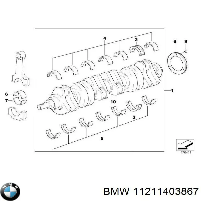 11210007262 BMW Cambota de motor