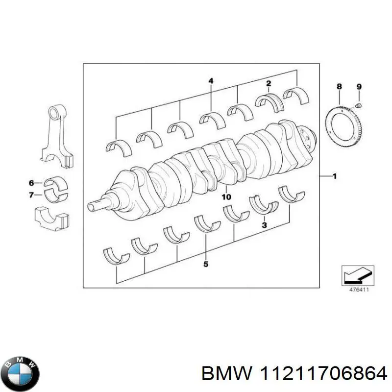 Compre 87369620 Kolbenschmidt Folhas inseridas principais de cambota, kit, 2ª reparação ( + 0,50)