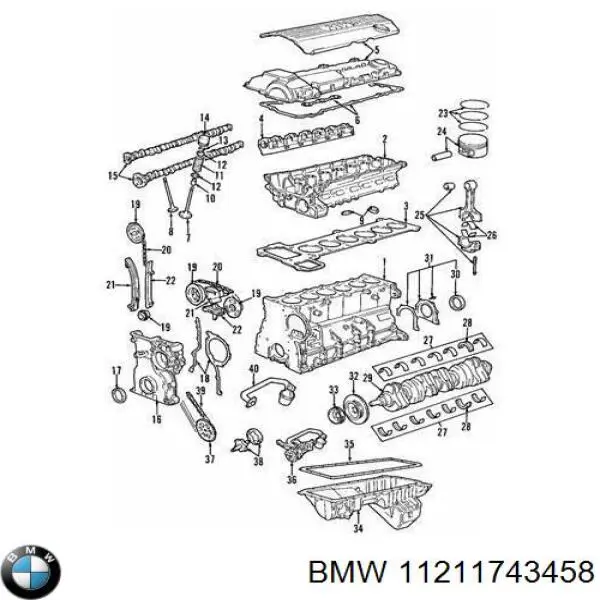 Compre 11211743458 BMW Folhas inseridas principais de cambota, kit, 1ª reparação ( + 0,25)