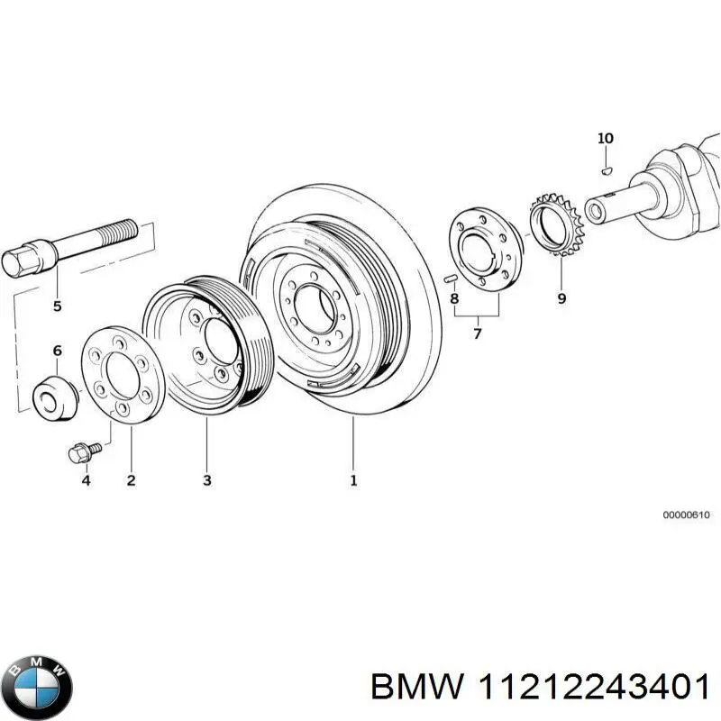 11212243401 BMW Engrenagem de cadeia da roda dentada de acionamento de cambota de motor