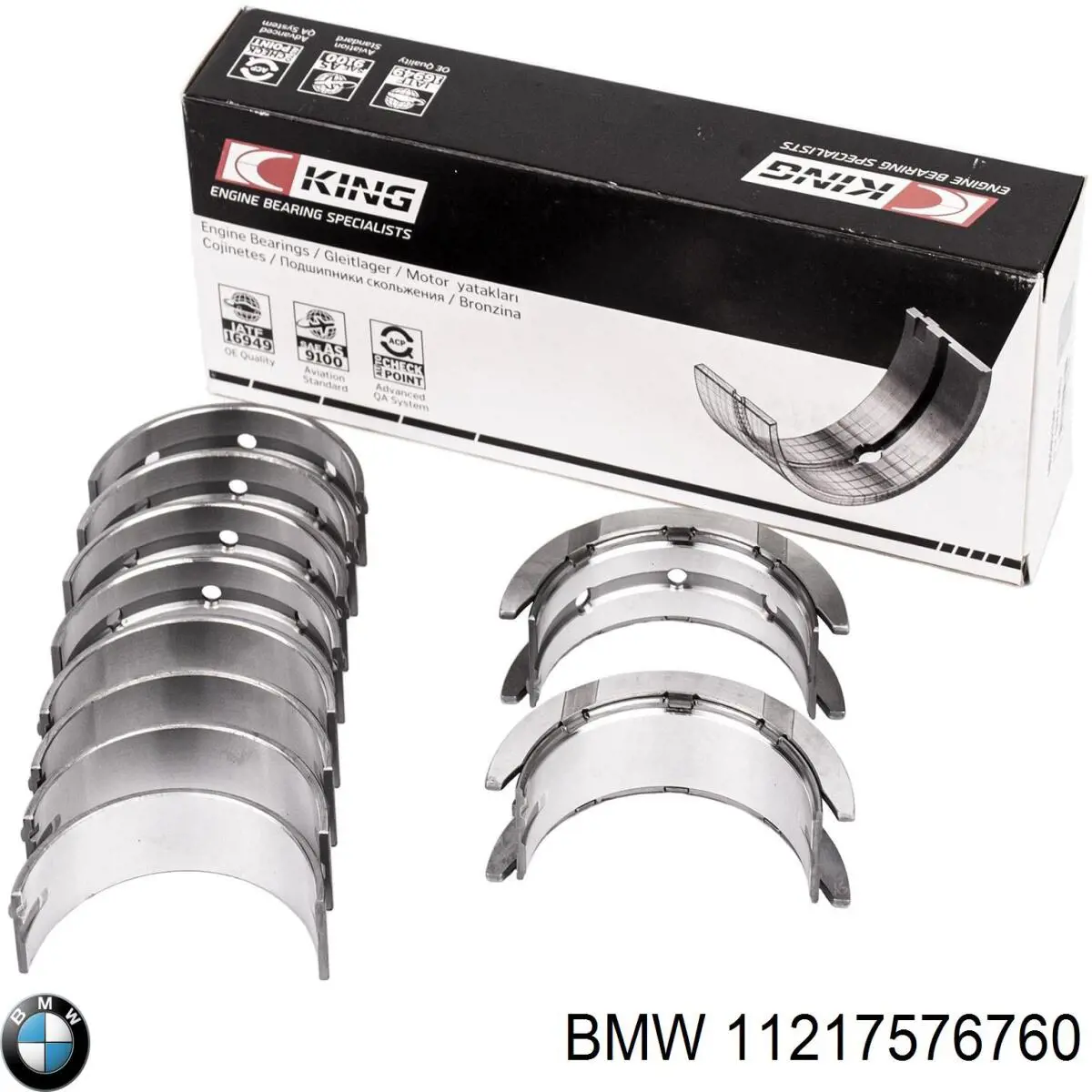 11217576760 BMW Folhas inseridas principais de cambota, kit, 1ª reparação ( + 0,25)