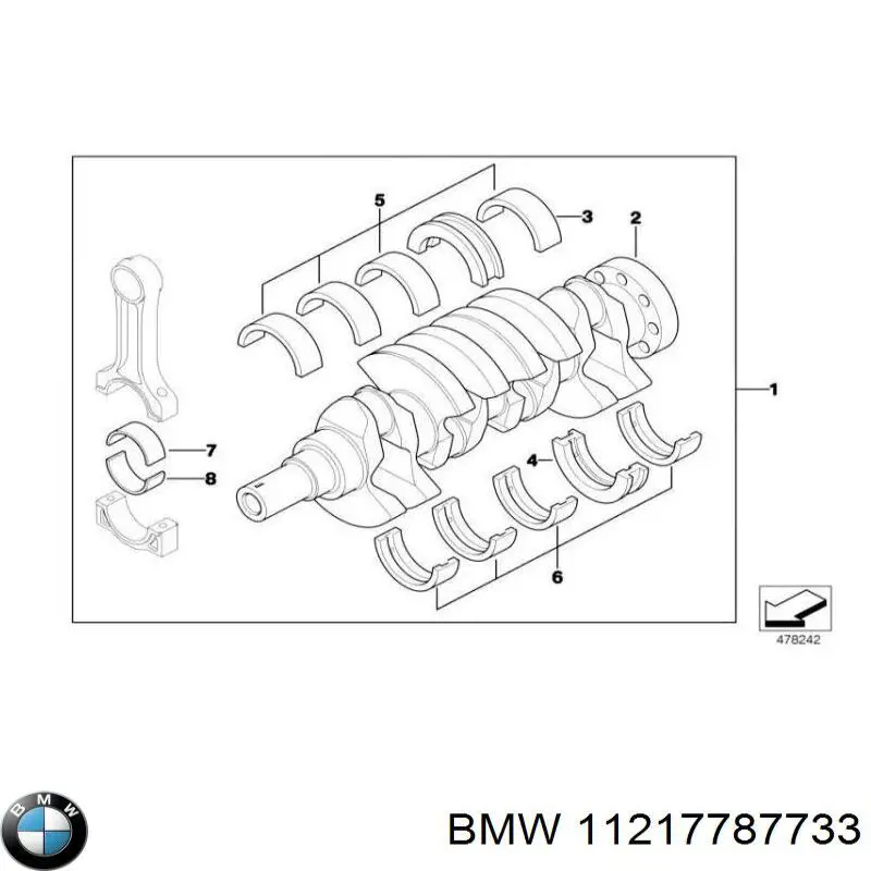 Folhas inseridas de cambota de biela, kit, 1ª reparação ( + 0,25) BMW 11217787733 preço, a partir de 48,20 USD