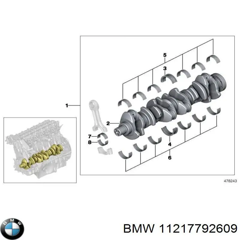11217810875 BMW Cambota de motor