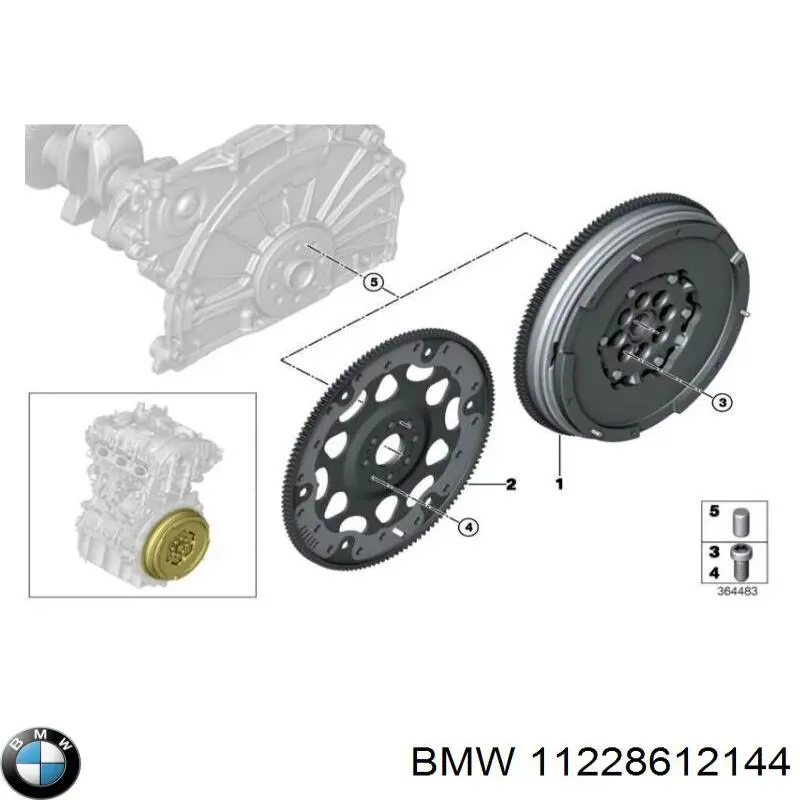 11228612144 BMW Volante de motor