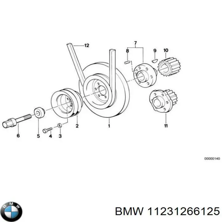 Correia dos conjuntos de transmissão 11231266125 BMW