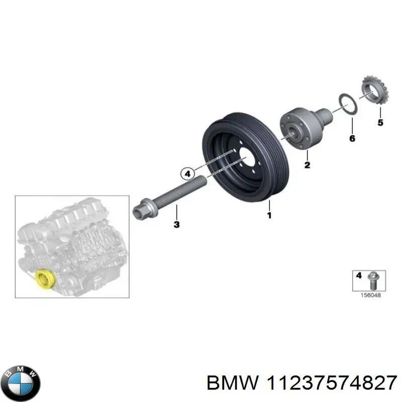 11237574827 BMW Cubo da polia de cambota