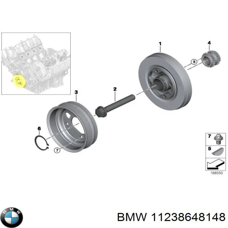 11238648148 BMW Parafuso da polia de cambota