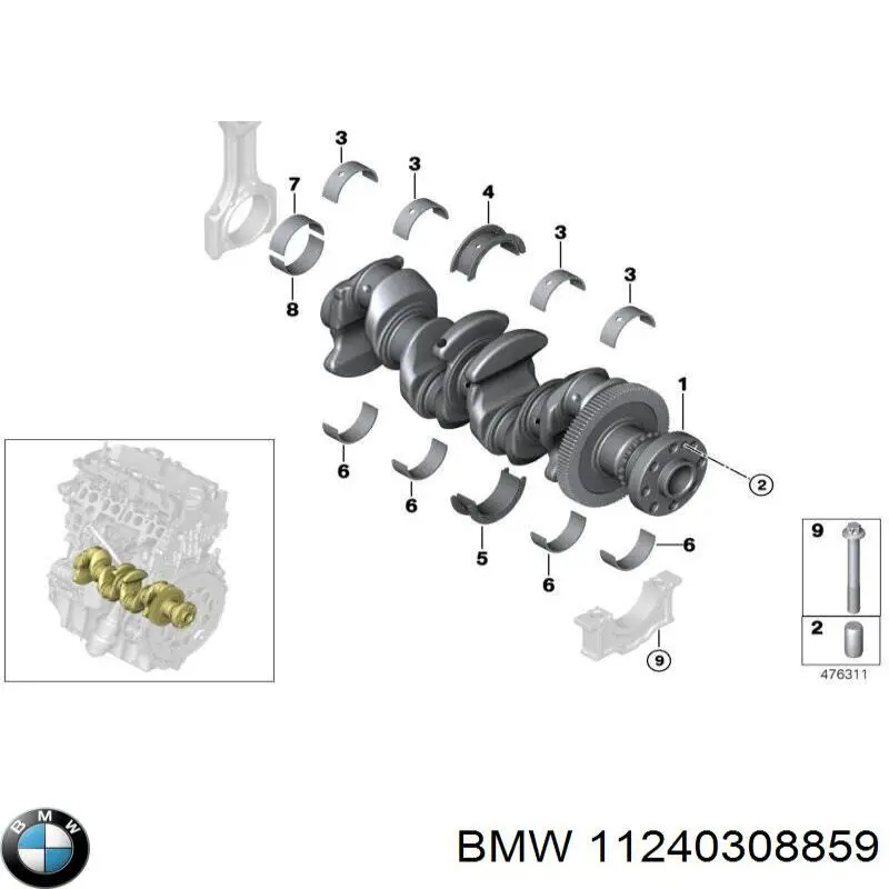Biela de pistão de motor BMW 11240308859 preço, a partir de 146,42 USD