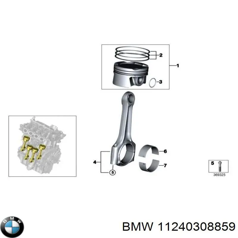 Compre 11240308859 BMW Biela de pistão de motor