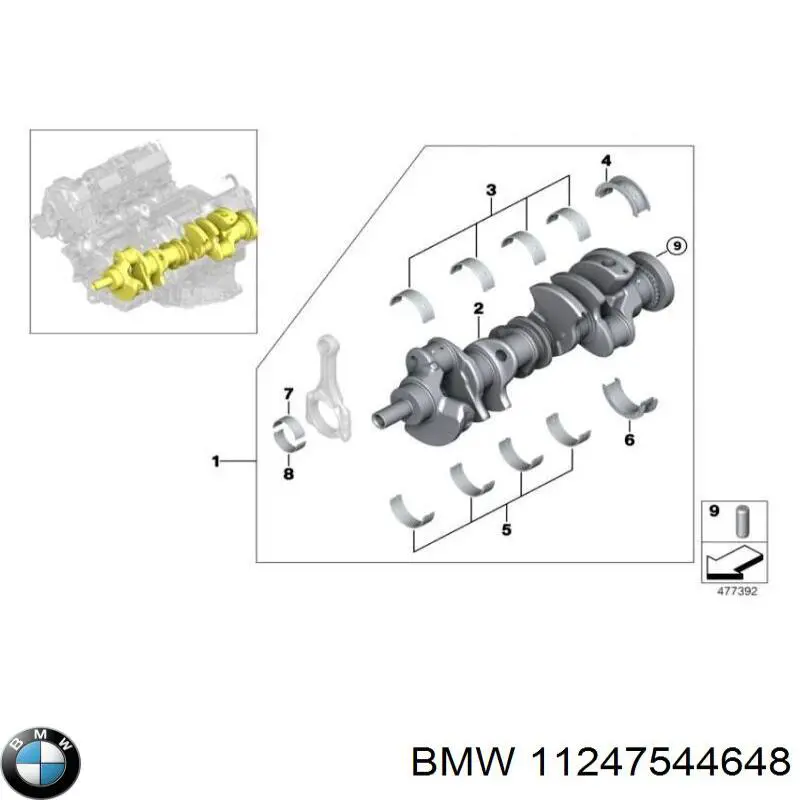 Folhas inseridas de cambota de biela, kit, padrão (STD) BMW 11247544648 preço, a partir de 64,19 USD