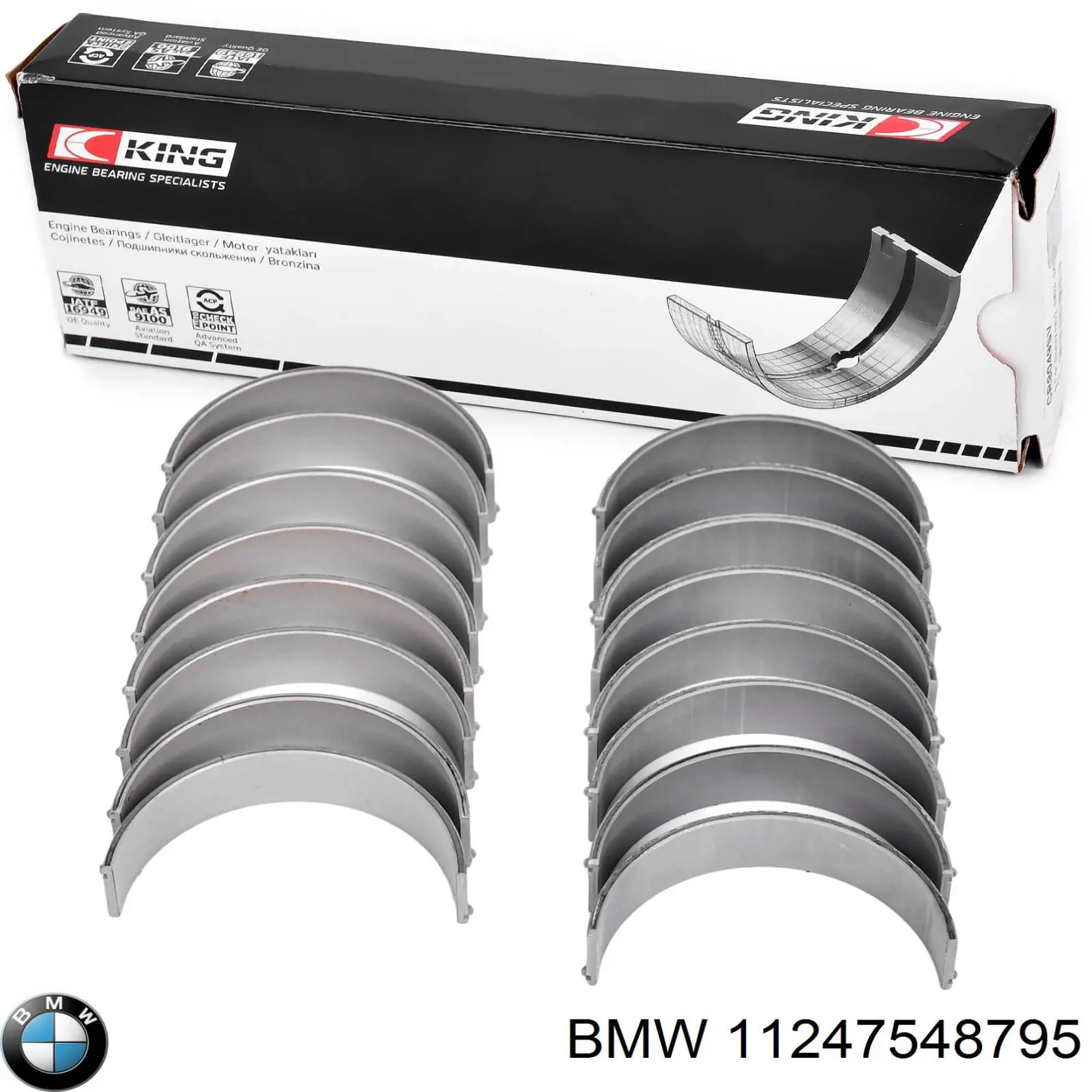 11247548795 BMW Folhas inseridas de cambota de biela, kit, padrão (STD)