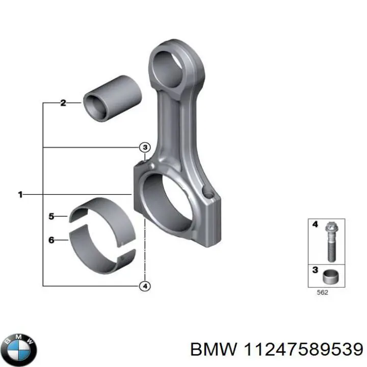 11247589539 BMW Biela de pistão de motor