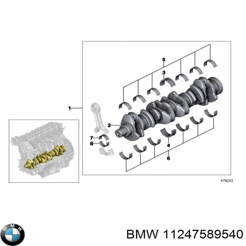 Biela de pistão de motor BMY1702 BMY