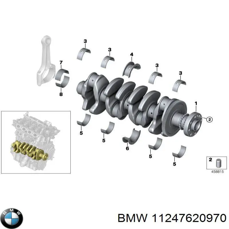 11247620970 BMW Folhas inseridas de cambota de biela, kit, 1ª reparação ( + 0,25)