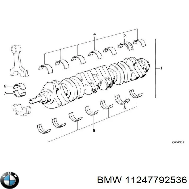 Compre 11247810881 BMW Folhas inseridas de cambota de biela, kit, 1ª reparação ( + 0,25)