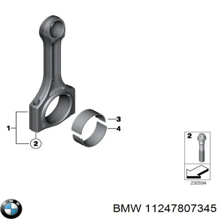 Biela de pistão de motor BMW 11247807345 preço, a partir de 105,56 USD