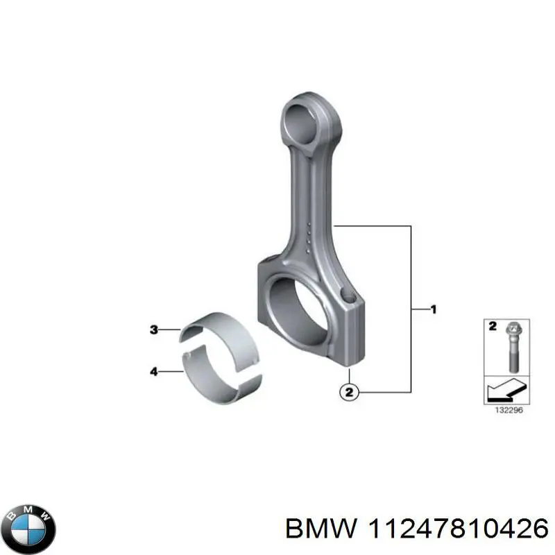 11247810426 BMW Folhas inseridas de cambota de biela, kit, padrão (STD)