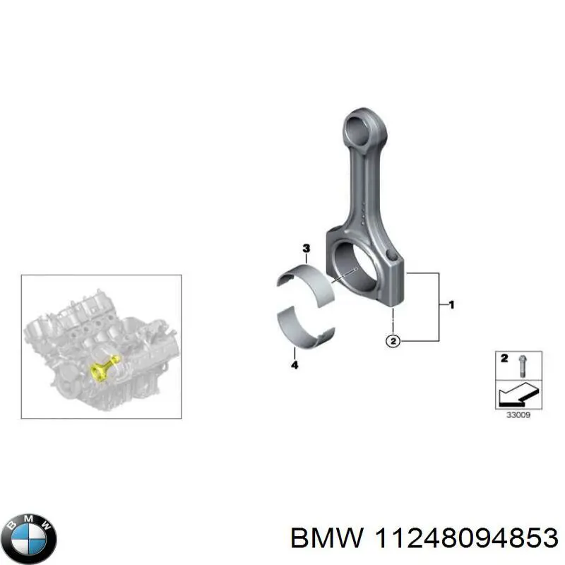 11248094853 BMW Folhas inseridas de cambota de biela, kit, 1ª reparação ( + 0,25)