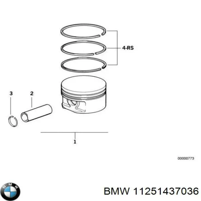Compre 11251437036 BMW Pistão do kit para 1 cilindro, STD