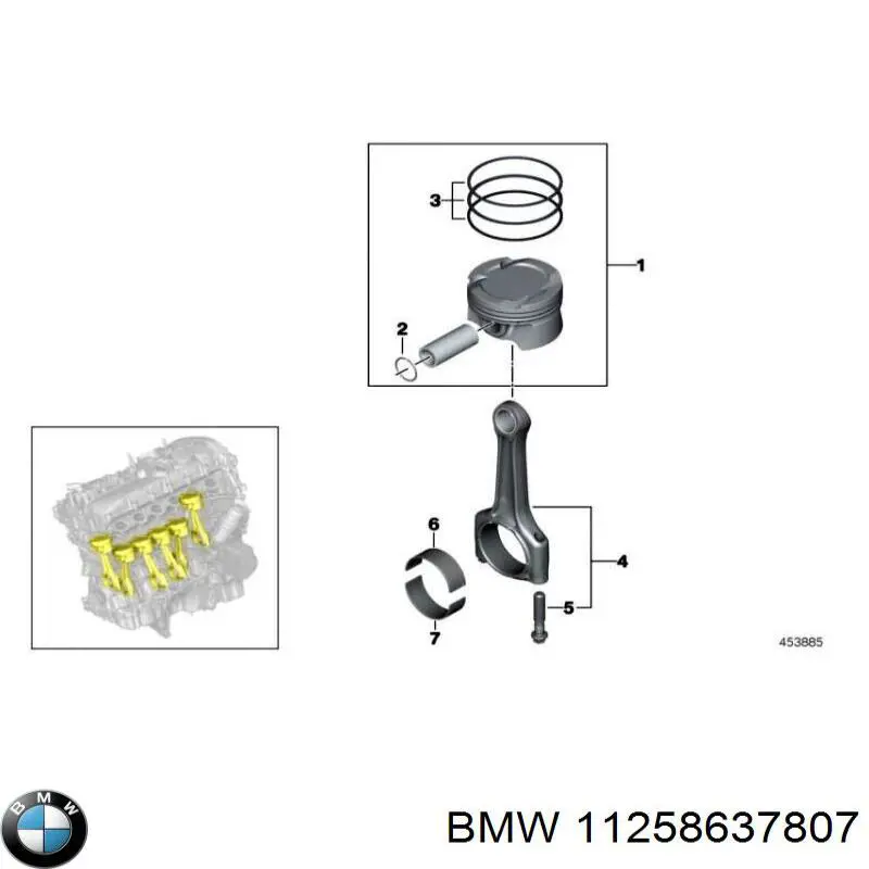 Pistão do kit para 1 cilindro, STD BMW 11258637807 preço, a partir de 163,45 USD