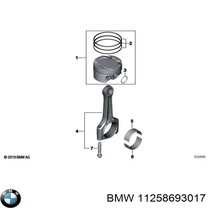 Anéis do pistão para 1 cilindro, STD. BMW 11258693017 preço, a partir de 35,55 USD