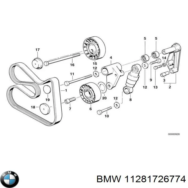 Compre 11281726774 BMW Consola de reguladora de tensão da correia de transmissão