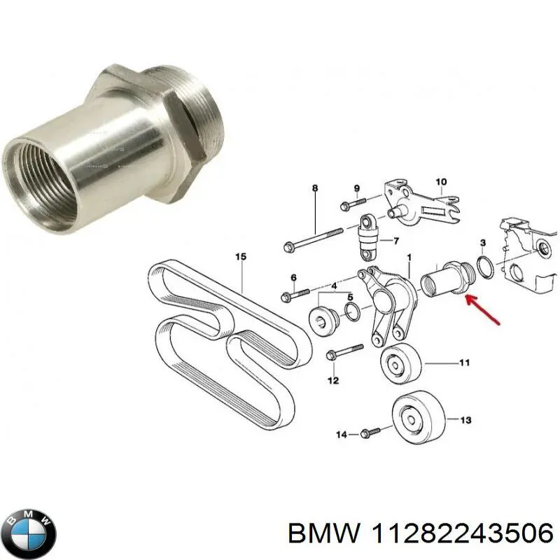 Compre 11282243506 BMW Eixo de reguladora de tensão da correia de transmissão
