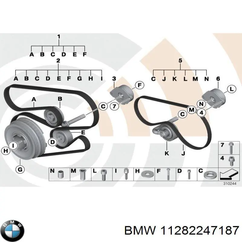 11282247187 BMW Rolo de reguladora de tensão da correia de transmissão