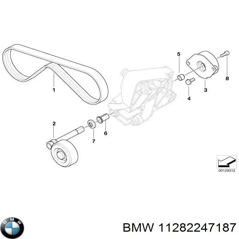 Compre 11282247187 BMW Rolo de reguladora de tensão da correia de transmissão