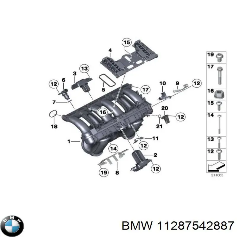 Compre 11287542887 BMW Rolo parasita da correia de transmissão