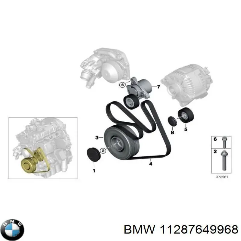 11287649968 BMW Rolo parasita da correia de transmissão