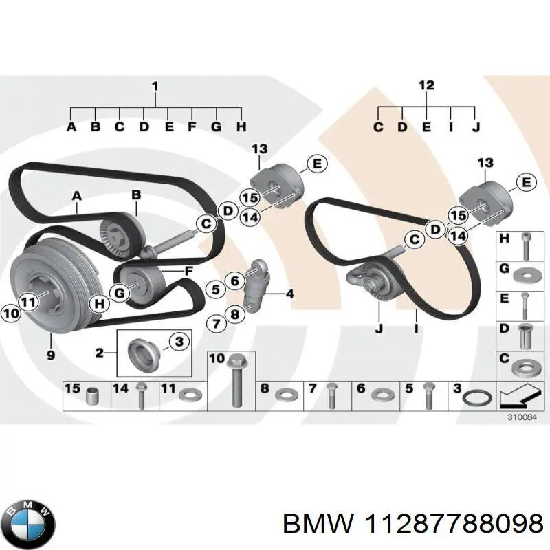11287788098 BMW Bucha de amortecedor de reguladora de tensão da correia de transmissão